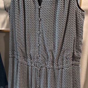 White House Black Market Black and White Midi Dress